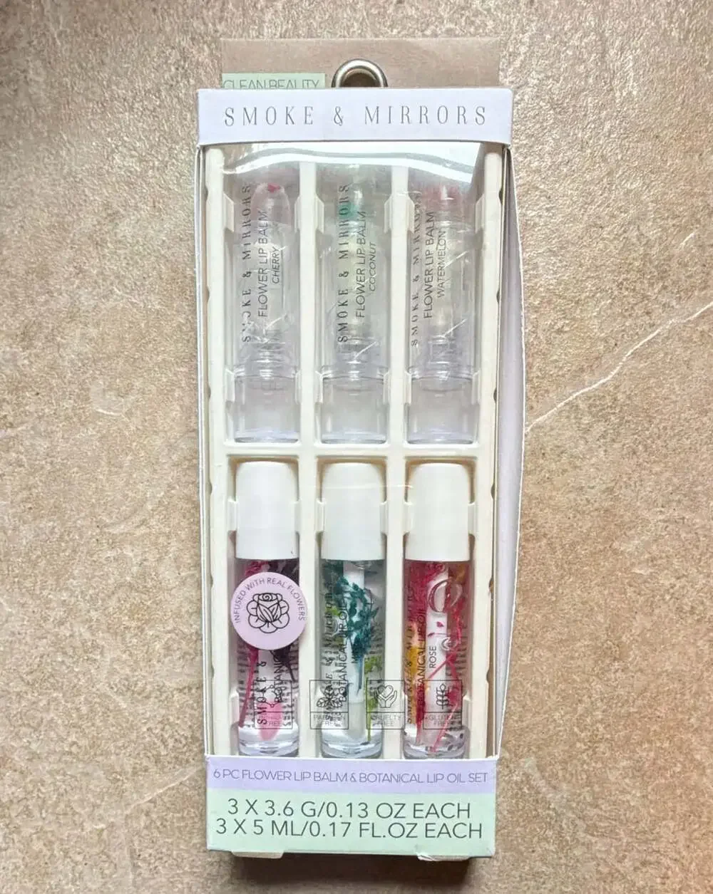 Smoke & Mirrors Flower Lip Balm & Botanical Lip Oil Set